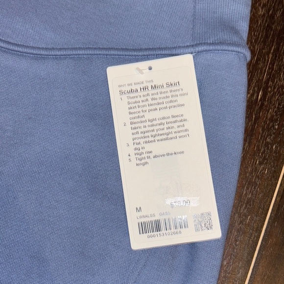 Lululemon Athletica Blue HR Scuba Mini Skirt Oasis Blue NWT Sz M - Picture 3 of 10